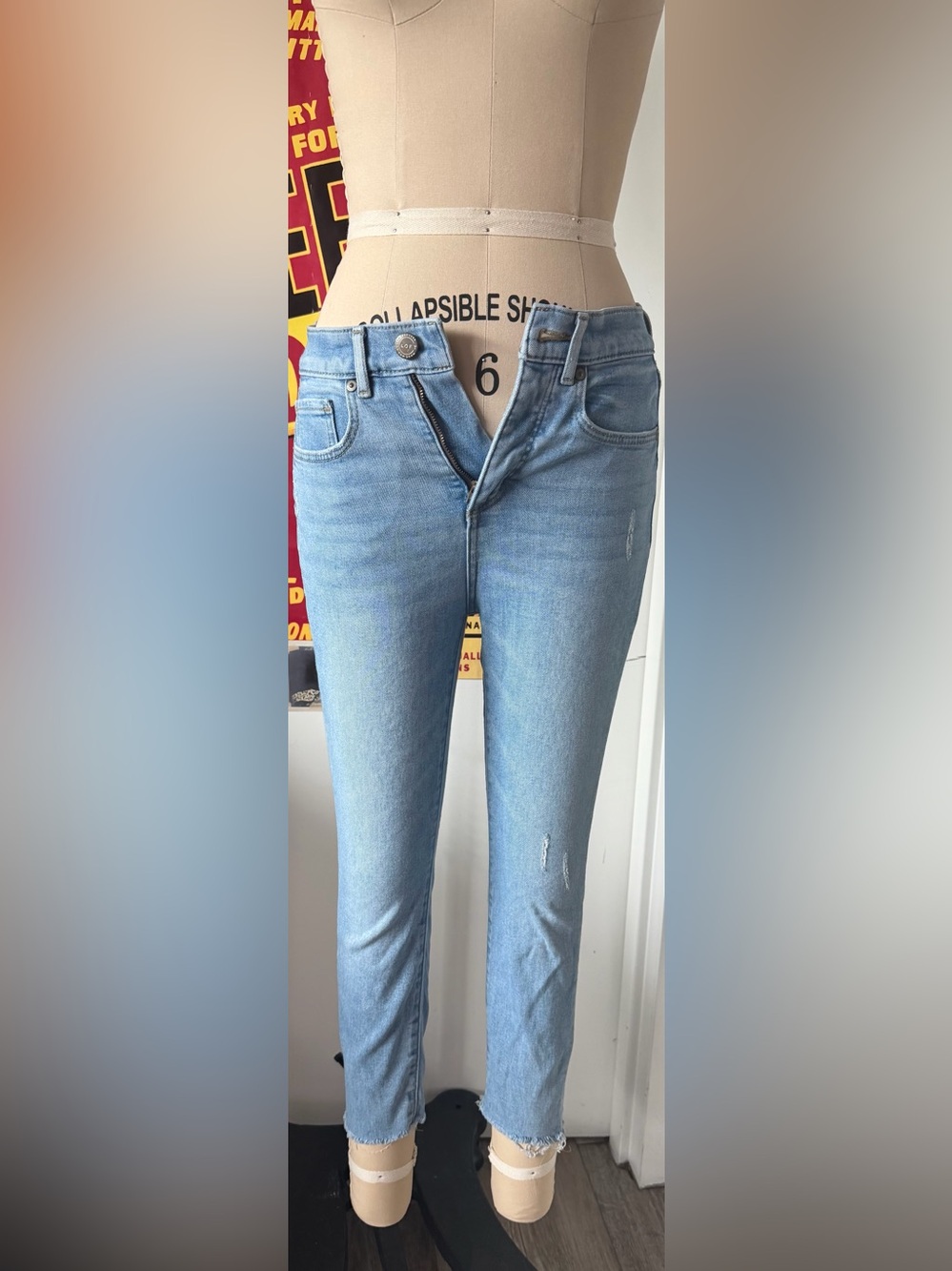 LOFT Light Wash Skinny Jeans in Pale Blue